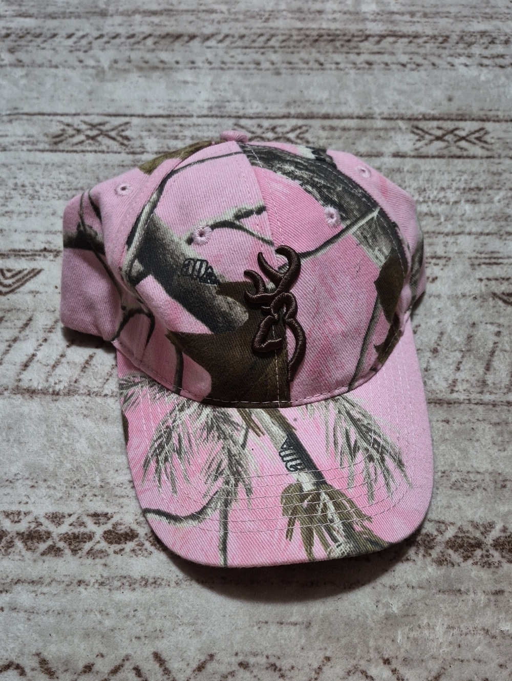Browning Pink Camo Kids Hat with Deer Logo